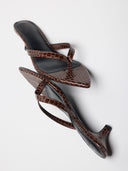 Ginza Thong Slipper - Brown Croc - FEMME LA