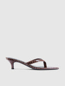 Ginza Thong Slipper - Brown Croc - FEMME LA