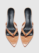 Ginza Thong Slipper - Taupe Croc - FEMME LA