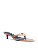 Ginza Thong Slipper - Taupe Croc - FEMME LA