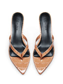 Ginza Thong Slipper - Taupe Croc - FEMME LA