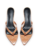 Ginza Thong Slipper - Taupe Croc - FEMME LA
