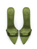Kaia 100 Slipper - Khaki Satin - FEMME LA