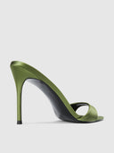 Kaia 100 Slipper - Khaki Satin - FEMME LA