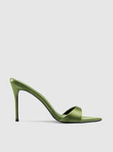Kaia 100 Slipper - Khaki Satin - FEMME LA