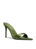 Kaia 100 Slipper - Khaki Satin - FEMME LA