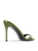 Kaia 100 Slipper - Khaki Satin - FEMME LA