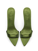 Kaia 100 Slipper - Khaki Satin - FEMME LA