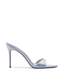 Kaia 100 Slipper - Lavender Grey Satin - FEMME LA