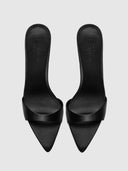 Kaia 100 Slipper - Noir Satin - FEMME LA