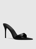 Kaia 100 Slipper - Noir Satin - FEMME LA