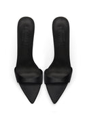 Kaia 100 Slipper - Noir Satin - FEMME LA