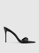 Kaia 100 Slipper - Noir Satin - FEMME LA
