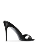 Kaia 100 Slipper - Noir Satin - FEMME LA
