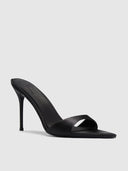 Kaia 100 Slipper - Noir Satin - FEMME LA