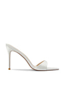 Kaia 100 Slipper - White Satin - FEMME LA