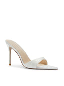 Kaia 100 Slipper - White Satin - FEMME LA
