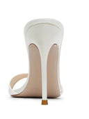Kaia 100 Slipper - White Satin - FEMME LA