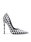 Law Pump - Satin Polka W&B - FEMME LA