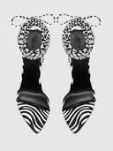 Miller Thigh High Lace Up - Zebra - FEMME LA