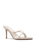 Sicilian Slipper - Nude Crystal Satin - FEMME LA
