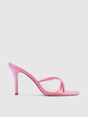 Sicilian Slipper - Pink Lizard - FEMME LA. Light Pink Slipper Heel. 