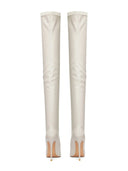 T21 Stretch Boot- Cream - FEMME LA