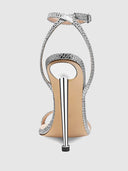 The Ford Sandal - Silver Snakeskin - FEMME LA