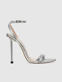The Ford Sandal - Silver Snakeskin - FEMME LA