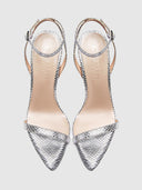 The Ford Sandal - Silver Snakeskin - FEMME LA