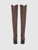 The Scorpio Thigh High Boot - Suede Coco - FEMME LA
