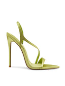 Vesper Sandal - Chartreuse Satin - FEMME LA