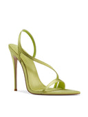 Vesper Sandal - Chartreuse Satin - FEMME LA